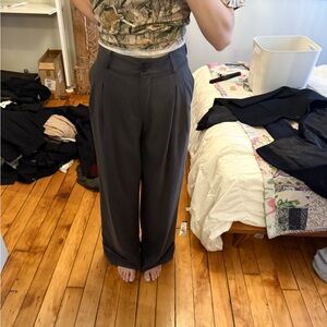 Gray Pleated Trousers